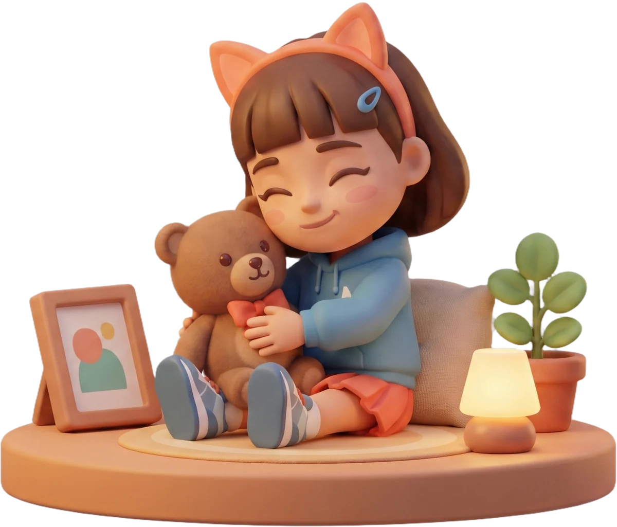 MinMin hugging Pi Bear, the heart behind miraTEQ