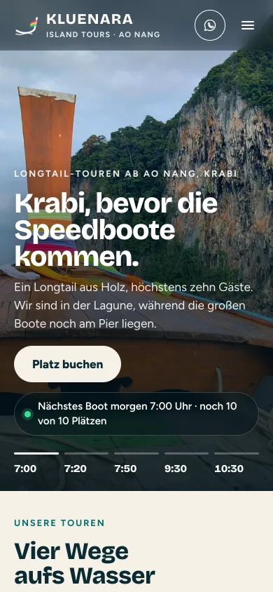 Kluenara Island Tours, Inseltouren im Longtail-Boot